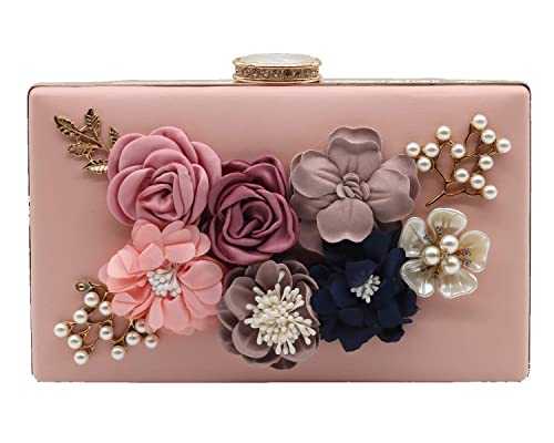 Flower Clutch Purse for Women Floral Evening Bags for Wedding Bride Formal Party