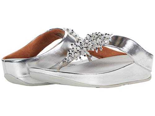 Women's Rumba Beaded Toe-Post Sandals, Silver, 11