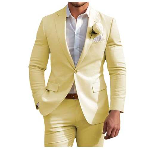 Generisch Men's Blazer Sporty Button Down Business Suit Plain Lightweight Tops Temperament Elegant Suits Regular Stretch Slim Trouser Suits