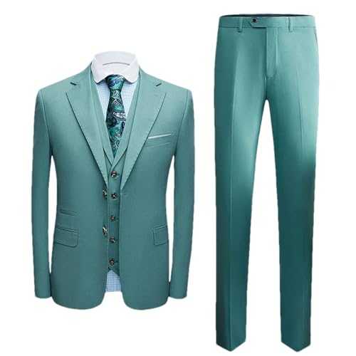 Men's 3-Piece Suit – Jacket Vest Pants Groom Wedding Dress Prom Party Night Club Tuxedo Business Formal Wear