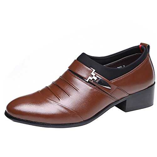 Men Fashion Pointed Business Formal Dress Shoes Faux Leather Loafers Wedding Party Office Casual Shoes