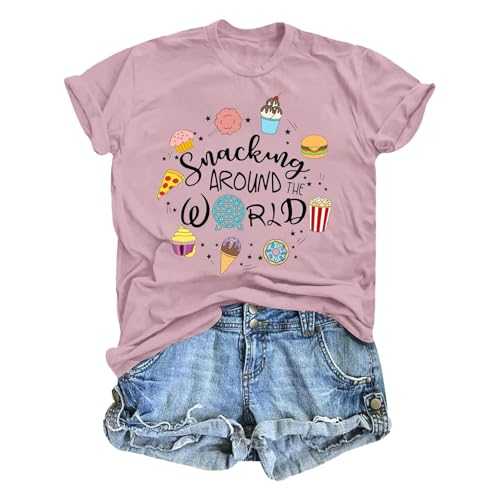 Around The World Shirt for Women Family Holiday Matching T Shirt Funny T-Shirts Glitter Top Woman