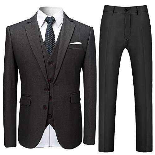 Mens Suits 3 Pieces Slim Fit Wedding Formal Dinner Suits for Men Blazer 2 Button Tuxedo Jacket Trousers Waistcoat