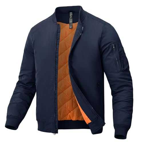 MoFiz Men's Winter Bomber Jackets Casual Baseball Coats Windproof Cargo Military Jacket Warm Lined Windbreaker Jackets with Multi Pockets