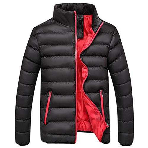 RLEHJN Down Jacket Men, Winter Coats for Men UK Clearance Outdoor Padded Puffer Jackets with Zipper Pockets Stand Collar Full Zip Quilted Coat Comfortable Warm Outerwear for Travelling, Walking M-4XL