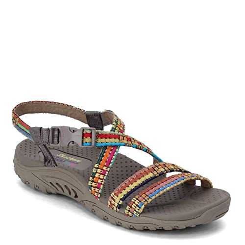 Women's Reggae-Sew Me-Boho Woven Strappy Slingback Sandal, Taupe Multi, 5.5 UK