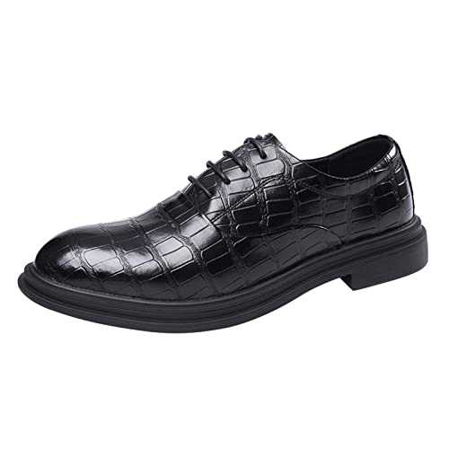 Men's Dress Shoes Clearance Non-Slip Business Shoes Smart Black Shoes Black Formal Shoes Oxfords Lace Up Shoes Mens Smart Shoes for Men UK