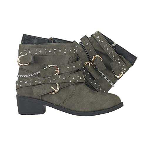 Casual Ankle Boots Women's Leather Fashion Chunky Heels Breathable Women's High Zip Shoes Retro Short Boots Women's Rain Boots Women Waterproof Lightweight