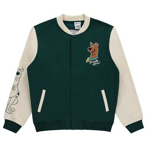 Scooby-Doo Mens Varsity Jacket - Scooby, Shaggy, Velma, Mystery Machine - Mens Classic Varsity Bomber Jacket