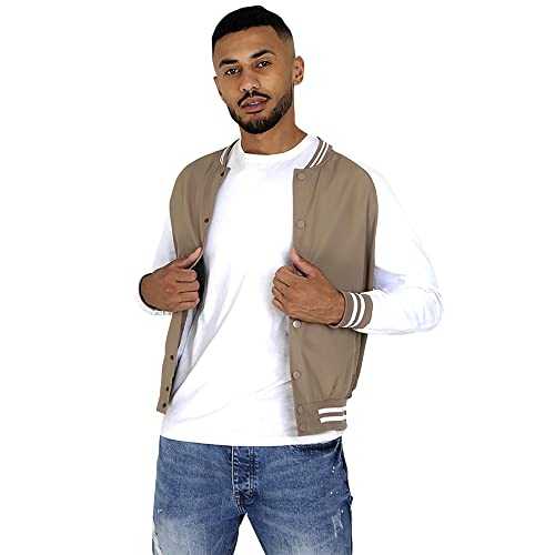 BRAVE SOUL Men's College Varsity Jacket Long Sleeve Lightweight Casual Bomber Sports Raglan Baseball