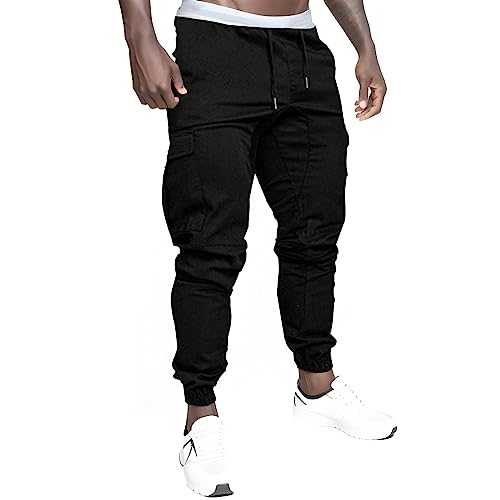 TOPJIAO Men's Cargo Trousers Mens Work Wear Combat Ripstop Trousers with Multi-Pockets Baggy Joggers Men Military Clothing Mens Combat Trousers UK Light Cargo Trousers Men Summer
