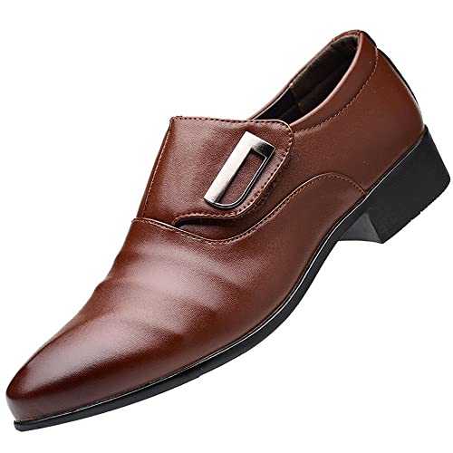 Men's Monk Shoes Classic Single Buckle Shoes Brogues Shoes Formal Business Leather Oxford Shoes Moccasins Elegant Evening Party Shoes for Men Wear-Resistant Driving Walking Mens Shoes