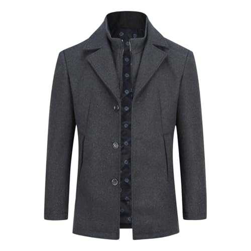 YOUTHUP Mens Wool Coat and Gilet, #1953 Grey, M