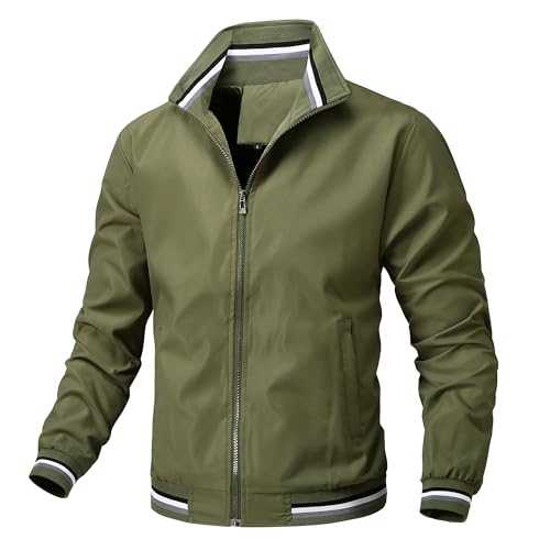 MakingDa Men's Bomber Baseball Jackets Casual Lightweight Thin Outdoor Windbreaker Cargo Jacket Coat