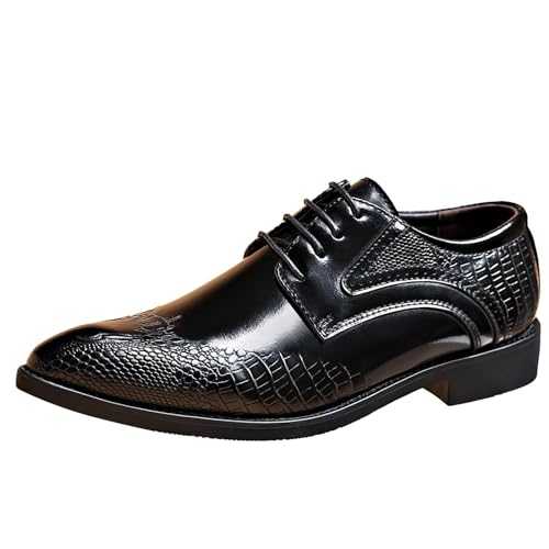Derby Shoes Mens Mens Smart Shoes Smart Black Shoes Non-Slip Business Shoes Black Formal Shoes Oxfords Lace Up Shoes for Men UK