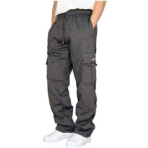Mens Jogging Bottoms Pants Trousers Casual Mens Tracksuit Slim Fit Bottoms Joggers Elasticated Waist Pockets Gym Sports Trousers Football Training Running Drawstring Outdoor Pants