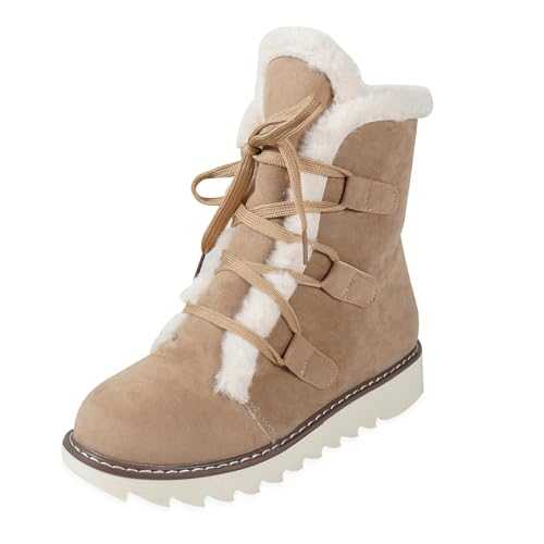 Womens Faux Fur Lined Snow Winter Classic Comfort Hiking Durable Ankle Booties