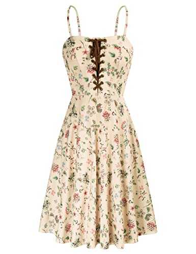 Scarlet Darkness Women Summer Dress Floral 2024 Vintage Summer Dress with Pockets