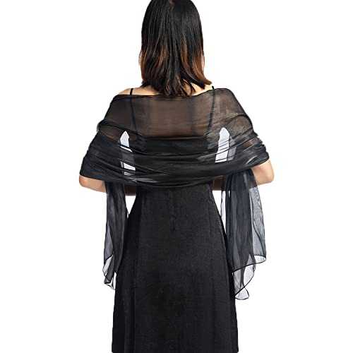 NiceYnn Chiffon Organza Shawls Wraps for Evening Dresses Women Oversize 170x72cm Sheer Smooth Silky Scarf Wedding Formal Party