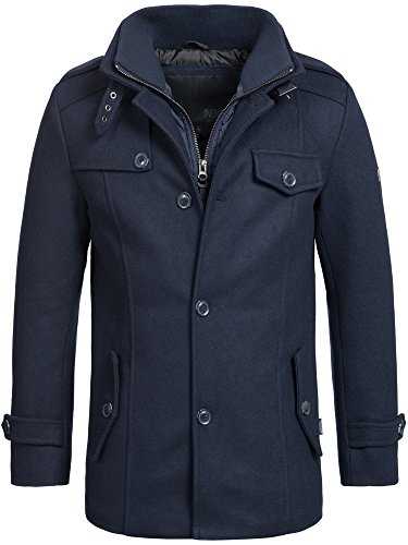 Indicode Men's Brandon Wool Coat Short with Stand-Up Collar | Warm Men’S Winter Jacket for Men