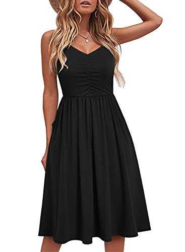 YATHON Women's Spaghetti Strap Sundress Classic