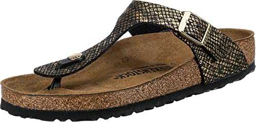 Women's Gizeh Shiny Python Black, Microfibre Flip Flops