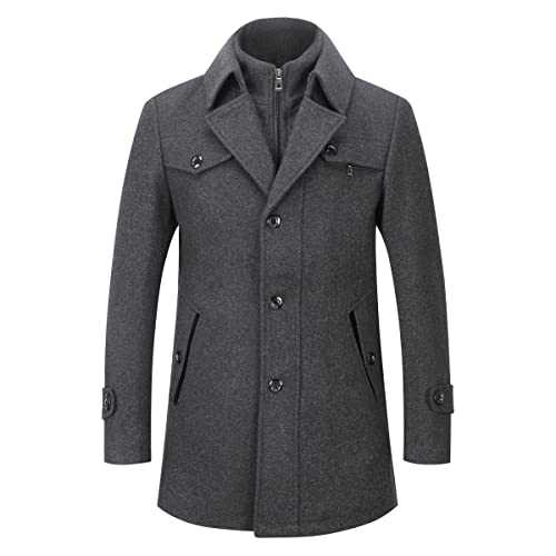 YOUTHUP Mens Wool Winter Coat