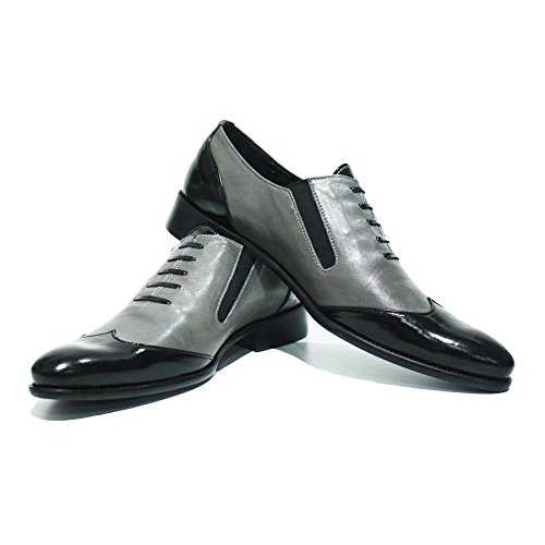 PeppeShoes Modello Trevi - Handmade Italian Leather Mens Color Gray Moccasins Loafers - Cowhide Smooth Leather - Slip-On