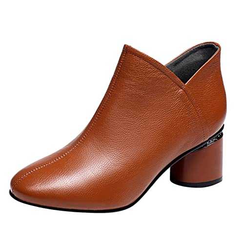 Ankle Boots Women's Black with Heel Mini Boots for Women Lace-up Ankle Boots Small Heel Women Platform Boots Half Length Boots Women's Ankle Boots