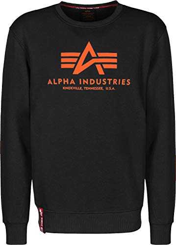 ALPHA INDUSTRIES Men's Basic Sweater Neon Print Sports Hoodie