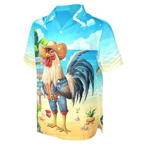 HUGLAZY Magic Mushrooms Hawaiian Shirt for Men Colorful Rave Big and Tall Short Sleeve Button Down Shirts Funny Party Outfit