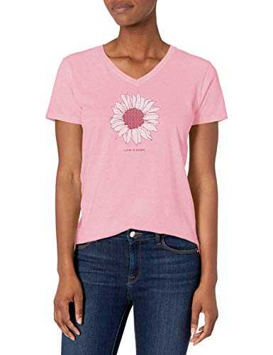 Life Is Good Women's Crusher Vee T-Shirt French Daisy Womens Crusher Vee: Flowers