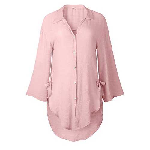 Shirt Extender for Women UK Pure Colour Button Down Shirts Long Sleeve Blouses Side Slit Shirts V Neck Overshirt Shirt Jackets Loose Soft Shirt Coats Breathable Shirt Dress Ladies Blouse