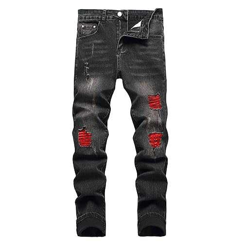 Men's Slim Fit Stretch Jeans Ripped Skinny Jeans for Men, Fashion Straight Leg Comfort Flex Waist Cargo Denim Pants