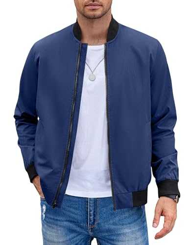 COOFANDY Men Bomber Jacket Lightweight Windbreaker Jackets Casual Softshell Flight Fashion Winter Fall Coat with Pocket