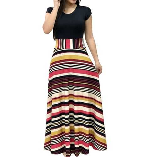 Summer Dresses for Women Plus Size Casual Midi Short Sleeve Floral Print Beach Dress Sundresses Spring 2025 Womens Sleeveless Nightdresses UK