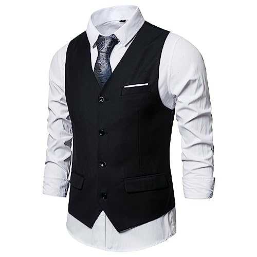 NOAGENJT Men Suits New Suit Vest Men's Solid Color Casual Business Single Breasted Tuxedo for Young Men