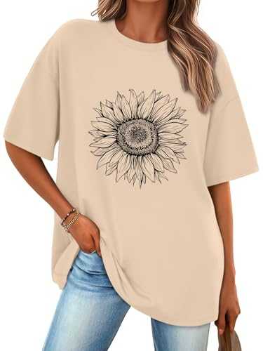 Trendy Queen Womens Graphic Tees Oversized Casual Tops Short Sleeve Loose Fit T Shirts Going Out Cute Summer Tops 2025