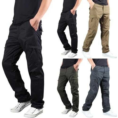 Mens Cargo Trousers Zip Pockets Fleece Lined Trousers Men Warm Combat Winter Trousers Men Golf Trousers Loose Fit Work Trousers Men Walking Trousers Fashion Versatile Tracksuit Bottoms