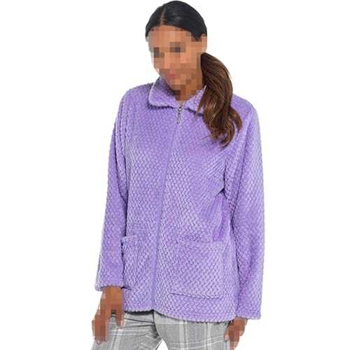 A2Z Ladies Bed Jacket Ultra Soft Winter Waffle Fleece Zip Through Housecoat Luxury Collared Women Long Sleeve Warm Sleep Jacket Cosy Dressing Gowns With Pocket
