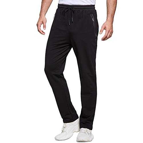 JustSun Tracksuit Bottoms Mens Joggers Slim Fit Gym Sports with Zip Pockets