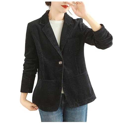 Winter Coat Corduroy Suit Women's Jackets Outerwear Button Down Parka Coat Women Womens Cardigan Long Sleeve Winter Coats Women Lapel V Neck with Pocket Overcoat Outwear