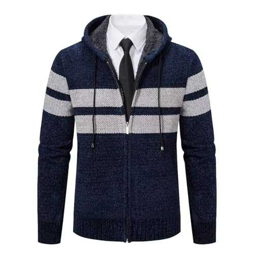 Shuanghao Men's Sweatershirt Knitwear Jacket Sport coat Cardigan Hoodie Autumn Winter Fleece Lining Fashion Thick Warm Comfortable Classic Sweatershirt Knitwear Mens