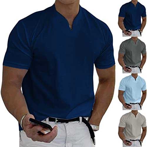 2023 Spring Men's T-Shirts Long Sleeve V Neck Plain T Shirt Loose Fit Casual Blouses Full Sleeves Jersey Tops Shirts