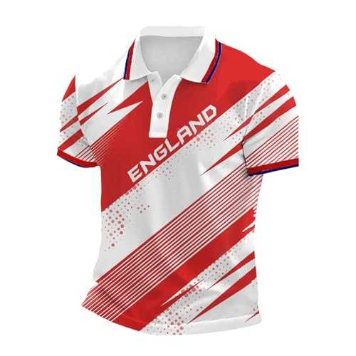 NNGOTD Mens Union Jack Polo Shirts United Kingdom Britain England Flag Print Short Sleeve Collared Button Down Golf Shirt Summer Regular Fit Work Tops Plus Size T-Shirt Holiday Clothes for Men UK