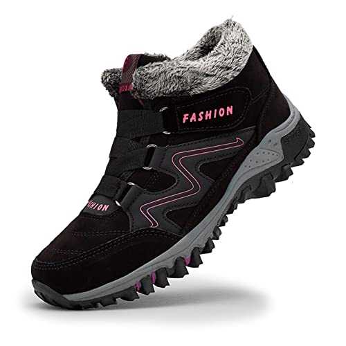 Warm Snow Boots for Women Men Waterproof Winter Ankle Booties Outdoor Fur Lined Anti-Slip Sneakers