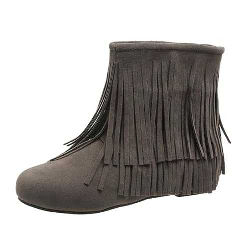 CEWIFO Flat Boots for Women UK Low Heel Lightweight Womens Wide Boots Brown Flat Ankle Boots Women Slouch Boots for Women UK Ladies Suede Ankle Boots