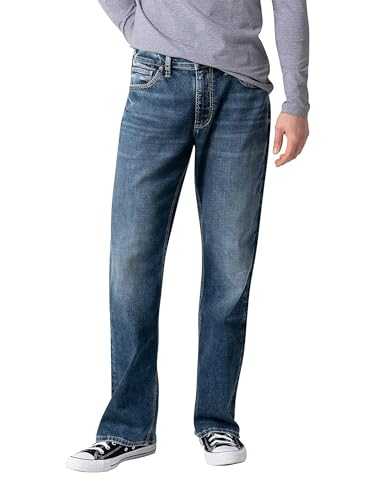 Silver Jeans Co. Men's Zac Relaxed Fit Straight Leg Jeans, Opaque