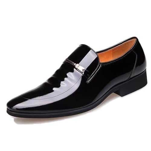 Men's Business Casual Slip on Loafers Patent Leather Formal Oxford Dress Shoes Tuxedo Wedding Shoe