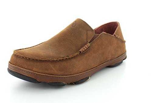 OLUKAI Men's Moloa Slip-on,Dark Wood/Dark Java,US